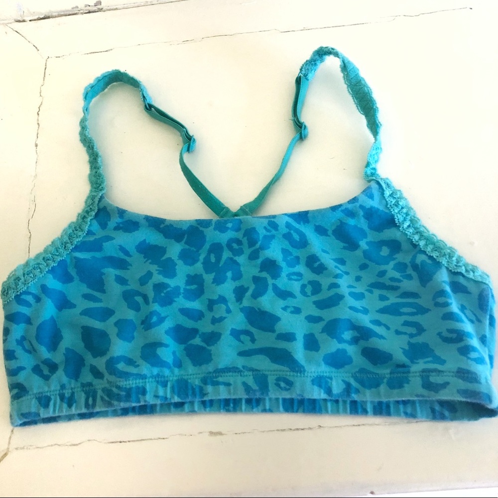 VS Pink Lounge Bralette (Blue Cheetah Print)
